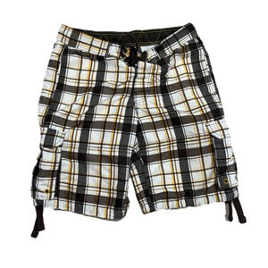 H&m Men’s Shorts Lined Plaid Cargo Shorts, Also Use As Swim Trunks, Size Medium